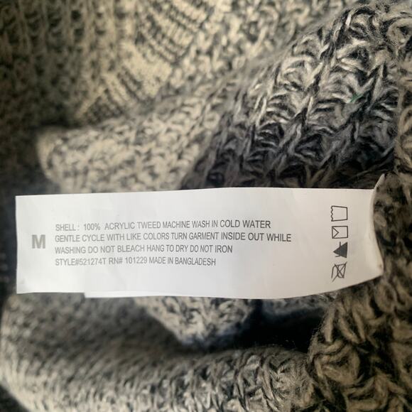 Ashley by 26 International Long Knit Sweater Open Front Pockets Size Medium - Picture 9 of 16